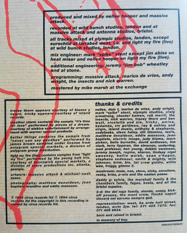 Massive Attack Protection Circa, Circa, Wild Bunch Records, Wild Bunch Records LP, Album, RE, 180 Mint (M) Mint (M)- X Vinyl Record