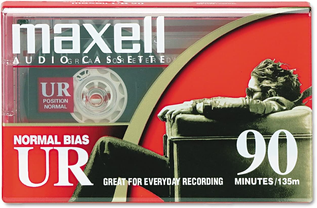 Maxell 108510 UR-90 Single Normal Bias Audio Cassette 90 Minute With Case |- X Vinyl Record