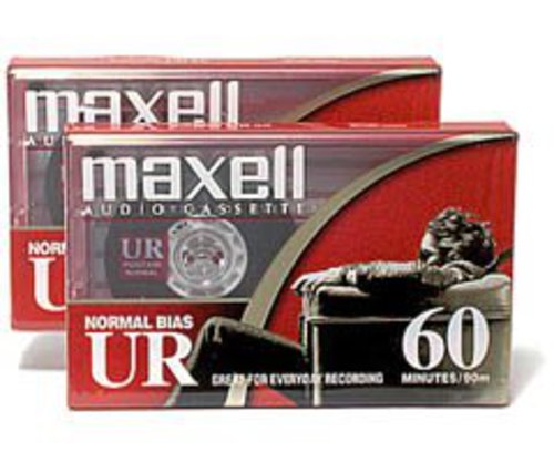 Maxell 60 Minute Storage Capacity Normal Bias Type Flat Packs 2 Pack Cassettes |- X Vinyl Record