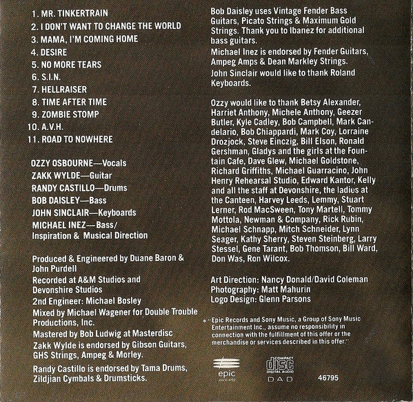 No More Tears (CD) | Near Mint- (NM-) Near Mint (NM or M-)