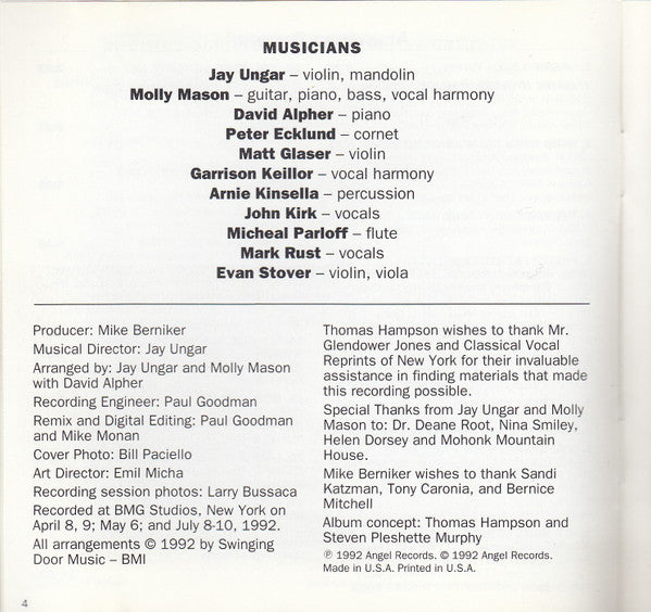 American Dreamer: Songs of Stephen Foster (CD) | Near Mint (NM) Near Mint (NM)- X Vinyl Record