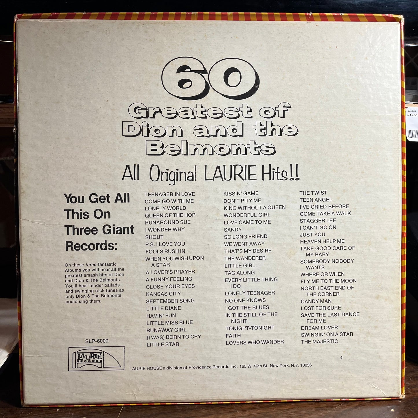 60 Greatest Of Dion And The Belmonts (3xVINYL BOX) | Very Good Plus Plus (VG++) Excellent+ (EX+)