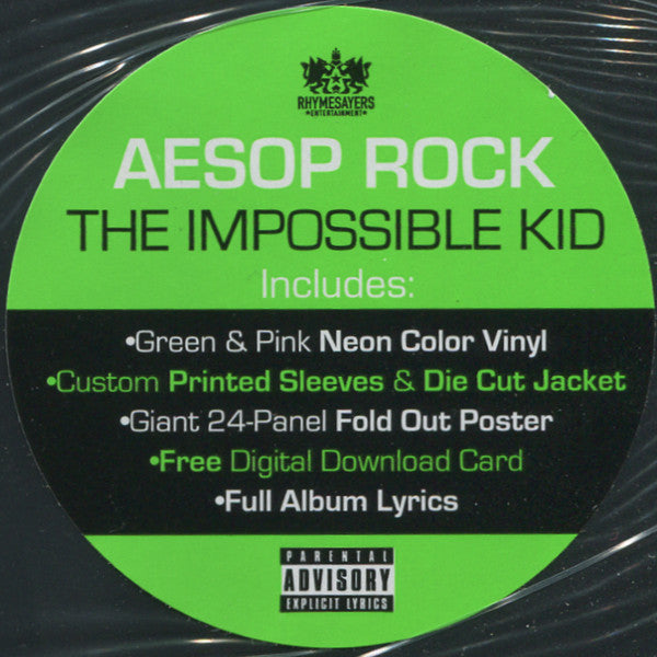 Aesop Rock The Impossible Kid Rhymesayers Entertainment LP, Gre + LP, Pin + Album Mint (M) Mint (M)