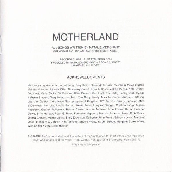 Motherland (CD) | Near Mint (NM) Near Mint (NM)