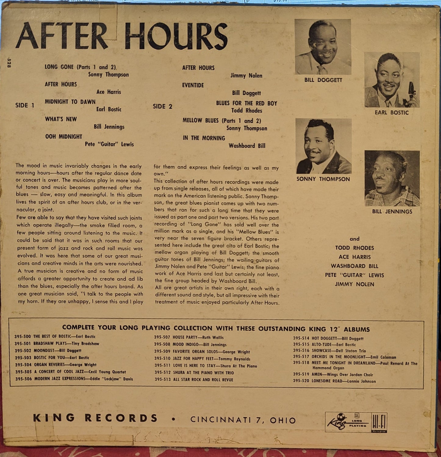 After Hours *MONO* | Very Good (VG) Good Plus (G+)