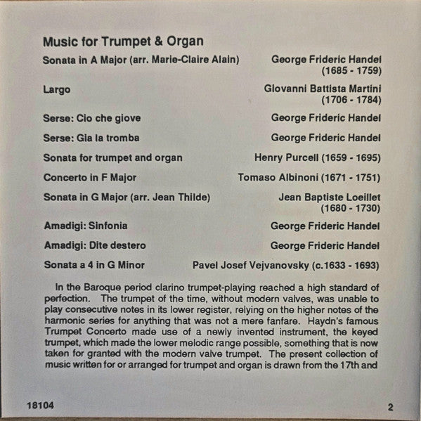 Music For Trumpet And Organ *CD/SEALED* | Mint (M) Mint (M)