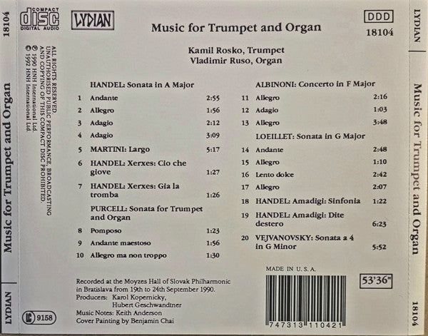 Music For Trumpet And Organ *CD/SEALED* | Mint (M) Mint (M)