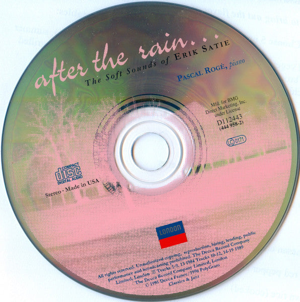 After The Rain... The Soft Sounds Of Erik Satie (CD) | Near Mint (NM) Near Mint (NM)