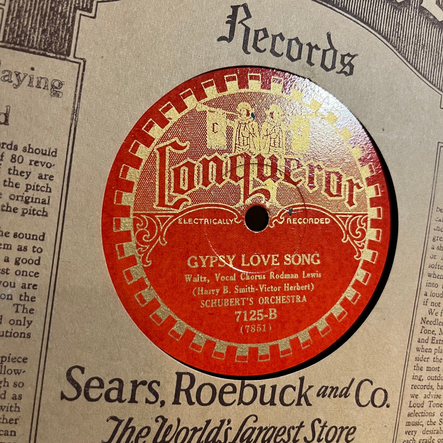 Ah! Sweet Mystery Of Life / Gypsy Love Song (78RPM 10" RECORD) | Near Mint (NM) Very Good Plus (VG+)