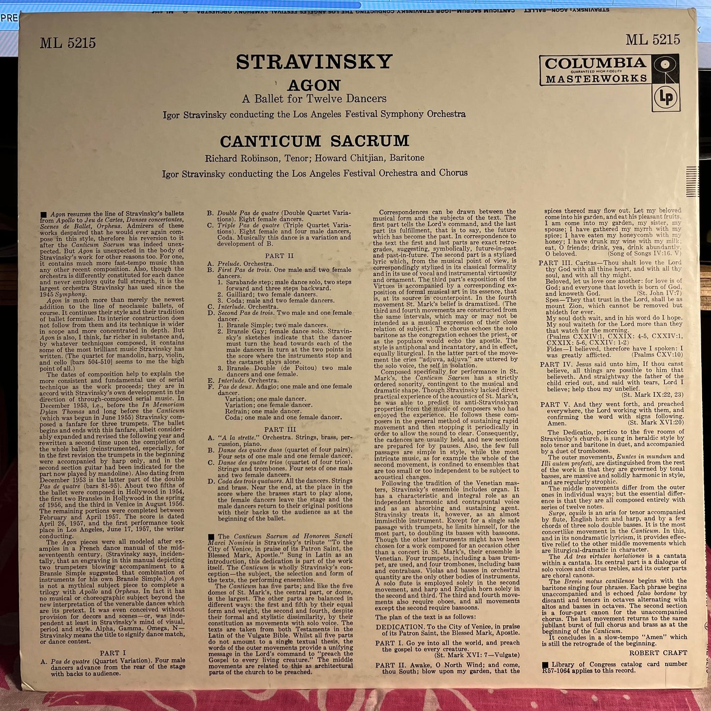 Agon (A Ballet For Twelve Dancers) / Canticum Sacrum | Near Mint (NM) Excellent (EX)