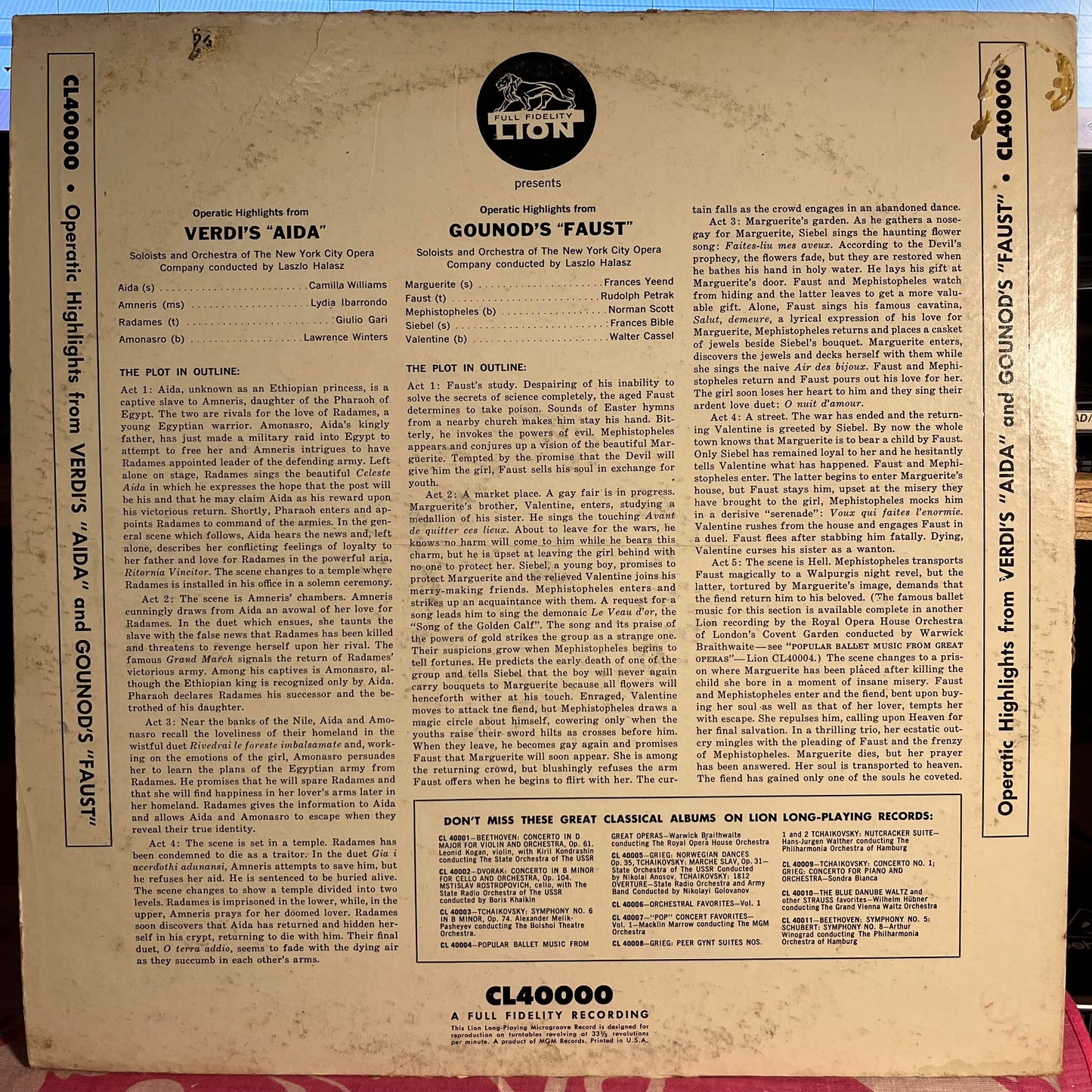 Aida / Faust | Very Good (VG) Very Good (VG)