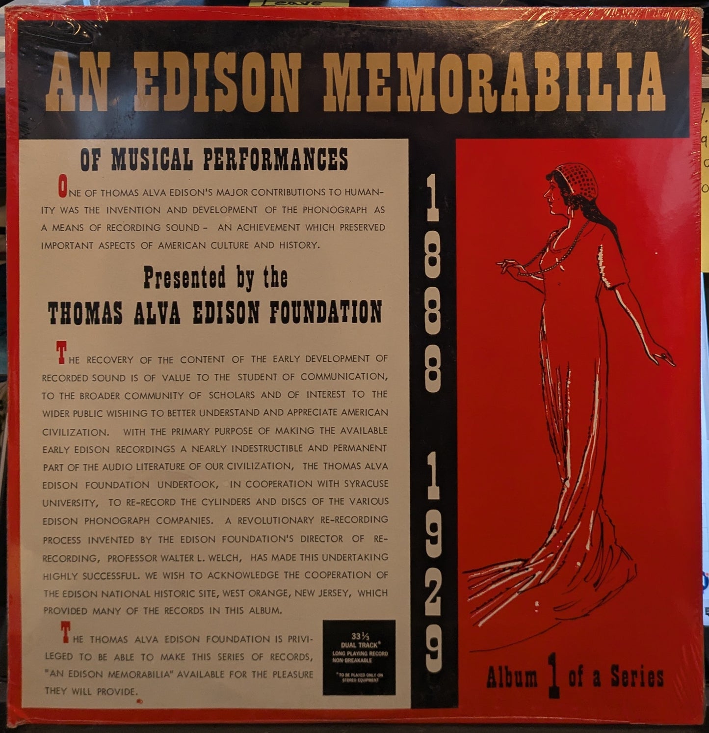 An Edison Memorabilia Of Musical Performances Volume One (VINYL) | Mint (M) Mint (M)- X Vinyl Record