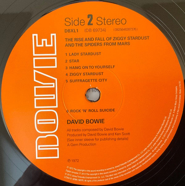 David Bowie The Rise And Fall Of Ziggy Stardust And The Spiders From Mars Parlophone, Parlophone, Parlophone, Parlophone LP, Album, RE, RM, 180 Mint (M) Mint (M)