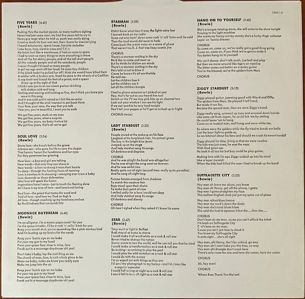 David Bowie The Rise And Fall Of Ziggy Stardust And The Spiders From Mars Parlophone, Parlophone, Parlophone, Parlophone LP, Album, RE, RM, 180 Mint (M) Mint (M)