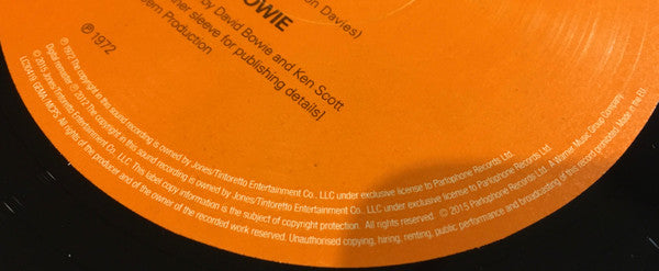 David Bowie The Rise And Fall Of Ziggy Stardust And The Spiders From Mars Parlophone, Parlophone, Parlophone, Parlophone LP, Album, RE, RM, 180 Mint (M) Mint (M)
