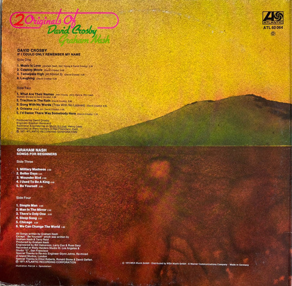 2 Originals Of David Crosby & Graham Nash | Near Mint (NM) Near Mint (NM)