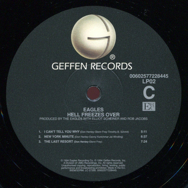Eagles Hell Freezes Over Geffen Records, Eagles Recording Company, Universal Music Group 2xLP, Album, RE, RM, 180 Mint (M) Mint (M)