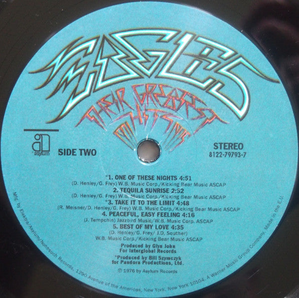 Eagles Their Greatest Hits 1971-1975 Asylum Records, Rhino Records (2) LP, Album, Comp, RE, 180 Mint (M) Mint (M)