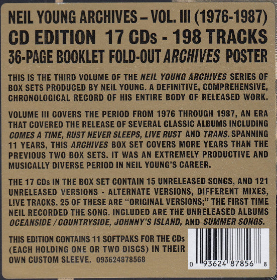 Neil Young Archives Vol. III (1976-1987) (BOX SET) | Mint (M) Mint (M)