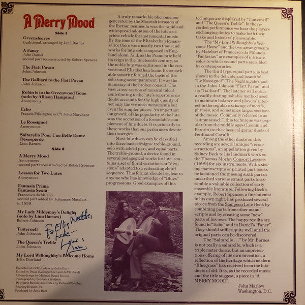 A Merry Mood: Renaissance Music for Two Lutes | Near Mint (NM) Near Mint (NM)