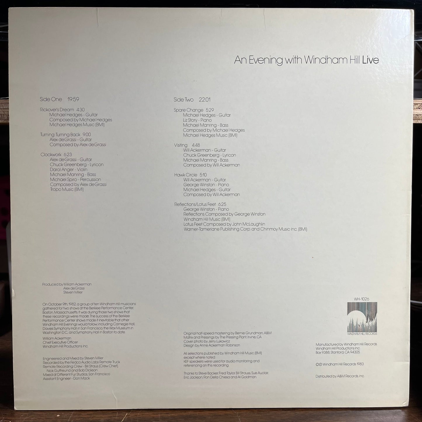 An Evening With Windham Hill Live (VINYL) | Excellent (EX) Near Mint (NM)- X Vinyl Record