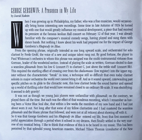 A Gershwin Celebration (CD) | Near Mint (NM) Near Mint (NM)