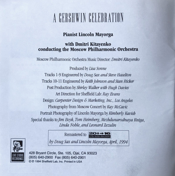 A Gershwin Celebration (CD) | Near Mint (NM) Near Mint (NM)