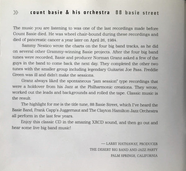"88 Basie Street" (XRCD) | Near Mint (NM) Excellent (EX)