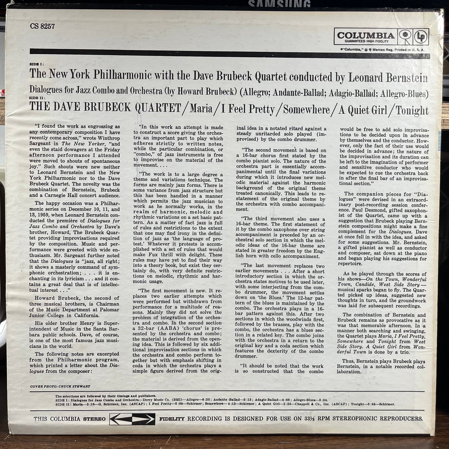 Music From "West Side Story" And Other Works (LP) | Near Mint (NM) Excellent+ (EX+)