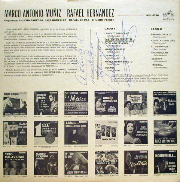 Marco Antonio Muñiz Y Rafael Hernández | Good Plus (G+) Very Good Plus (VG+)