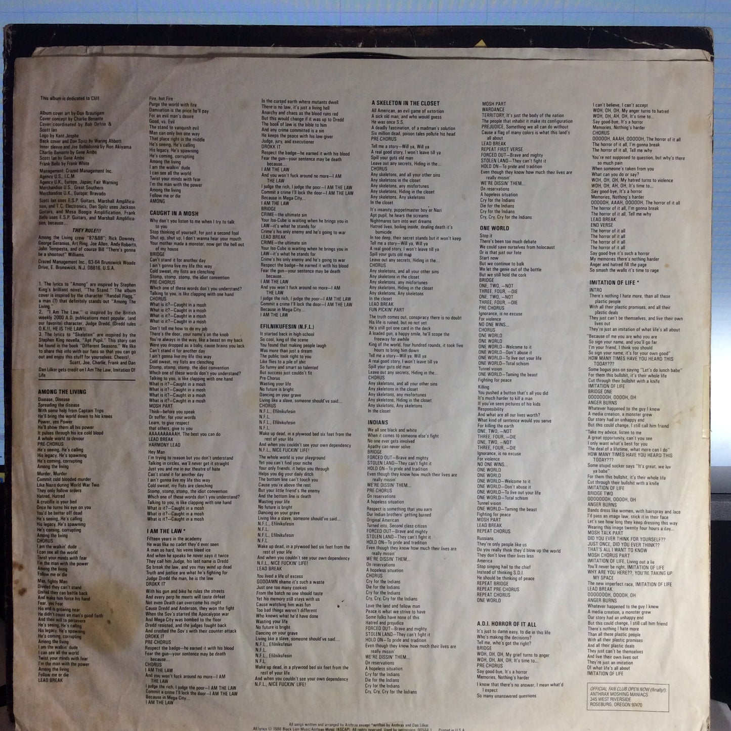 Among The Living (VINYL) | Very Good (VG) Good Plus (G+)- X Vinyl Record