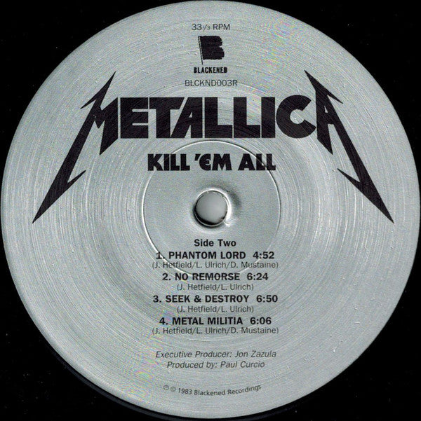 Metallica Kill 'Em All Blackened LP, Album, RE, RM Mint (M) Mint (M)