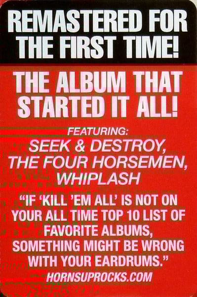 Metallica Kill 'Em All Blackened LP, Album, RE, RM Mint (M) Mint (M)