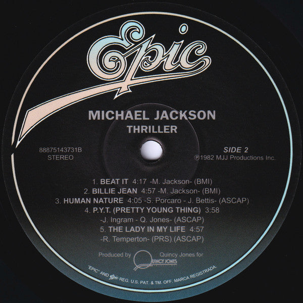 Michael Jackson Thriller Epic, MJJ Productions LP, Album, RE, RP Mint (M) Mint (M)