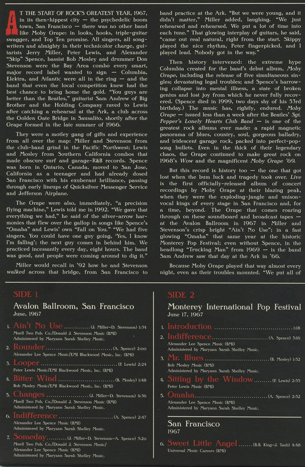 Live (Historic Live Moby Grape Performances 1966-1969) | Mint (M) Mint (M)