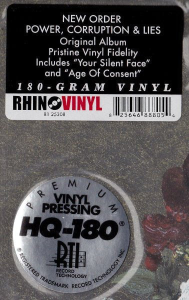 New Order Power, Corruption & Lies Rhino Records (2) LP, Album, RE, 180 Mint (M) Mint (M)