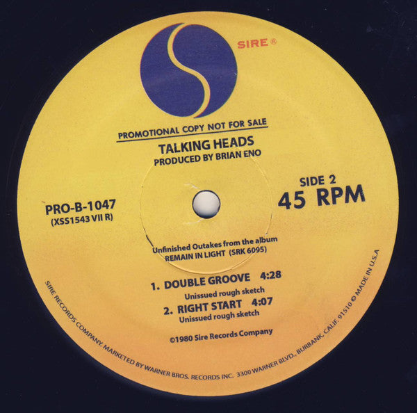 'Remain In Light' Unreleased Outtakes | Mint (M) Mint (M)