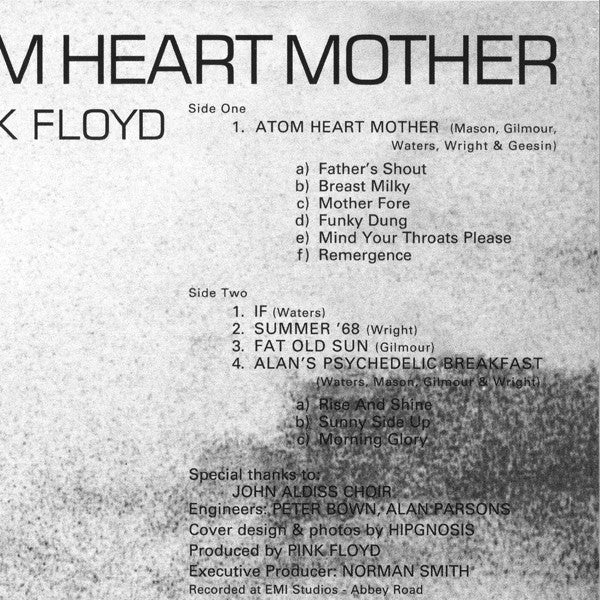 Pink Floyd Atom Heart Mother Pink Floyd Records LP, Album, RE, RM, 180 Mint (M) Mint (M)