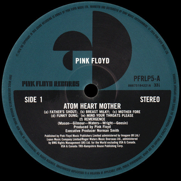 Pink Floyd Atom Heart Mother Pink Floyd Records LP, Album, RE, RM, 180 Mint (M) Mint (M)