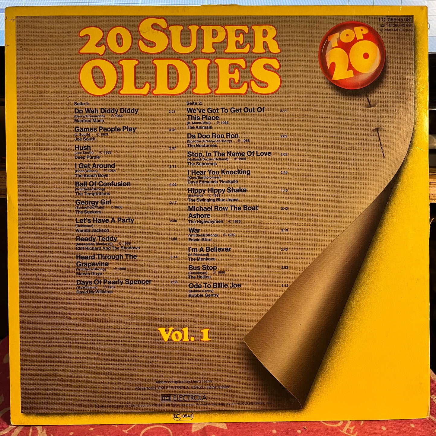 20 Super Oldies Vol. 1 *GERMAN* | Excellent (EX) Excellent (EX)