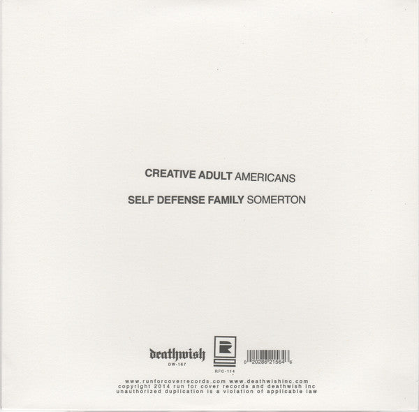 Creative Adult / Self Defense Family (7" CLEAR VINYL) | Mint (M) Mint (M)