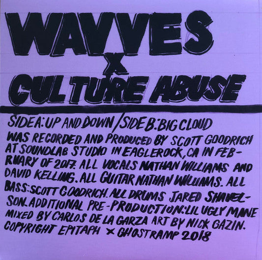 Up And Down / Big Cloud - Split (PINK VINYL 7") | Mint (M) Mint (M)