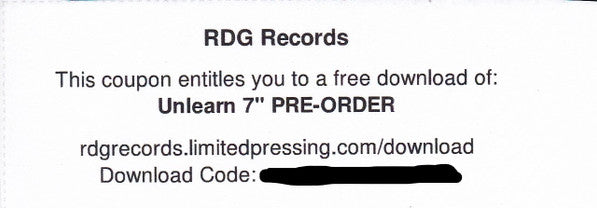 Unlearn (TRANSPARENT BLUE VINYL 7") | Mint (M) Mint (M)