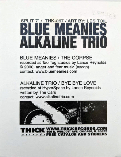 Alkaline Trio / Blue Meanies (VINYL 7" PICTURE DISC) | Mint (M) Mint (M)