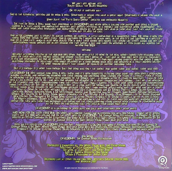 Cavestomp! The Garage Rock Festacular! Presents A Torrent Of Talent! Volume One! | Mint (M) Mint (M)