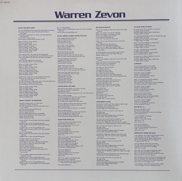 Warren Zevon (DELUXE EDITION) | Mint (M) Mint (M)