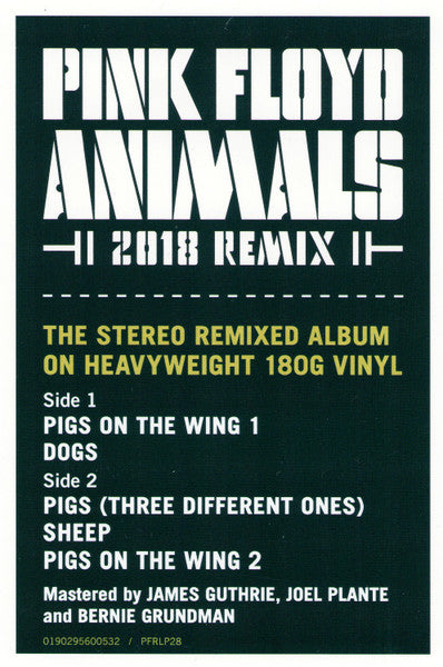 Animals (2018 Remix) *DINGED* (VINYL) | Mint (M) Excellent+ (EX+)- X Vinyl Record