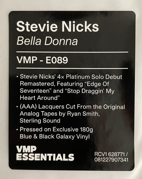 Bella Donna (BLUE VINYL - VMP) | Mint (M) Mint (M)- X Vinyl Record