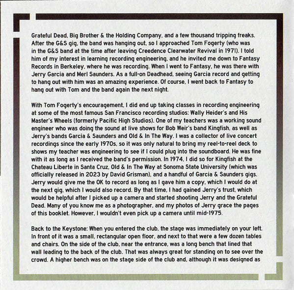 Garcia Live Volume 21 (February 13th, 1976 Keystone, Berkeley CA) *CD* | Mint (M) Mint (M)