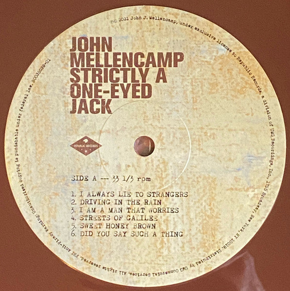 Strictly A One-Eyed Jack (BROWN VINYL) | Mint (M) Mint (M)- X Vinyl Record